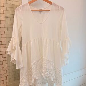 Cupio Cream Lace Accent Blouse